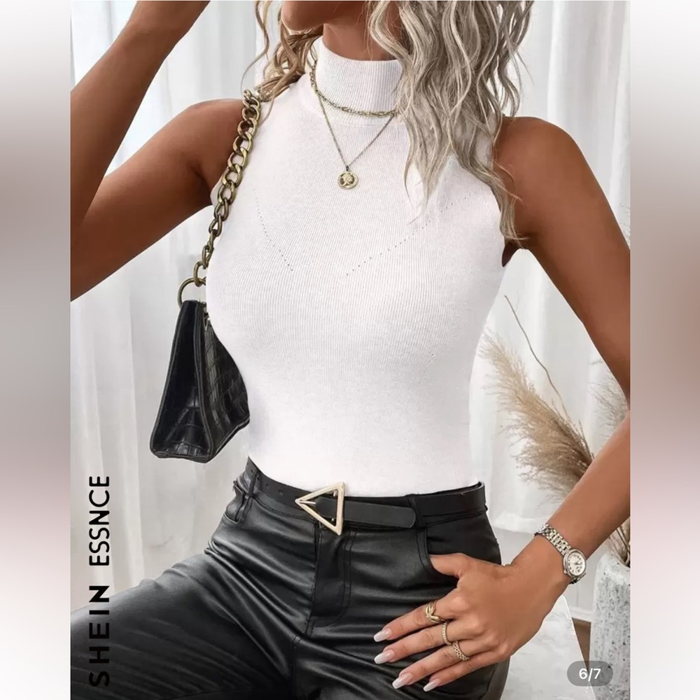 White Sleeveless Top - Picture 3 of 4